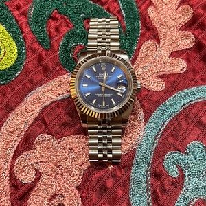 COPY - Rolex datejust 41 mm blue dial jubilee bracelet fluted bezel.